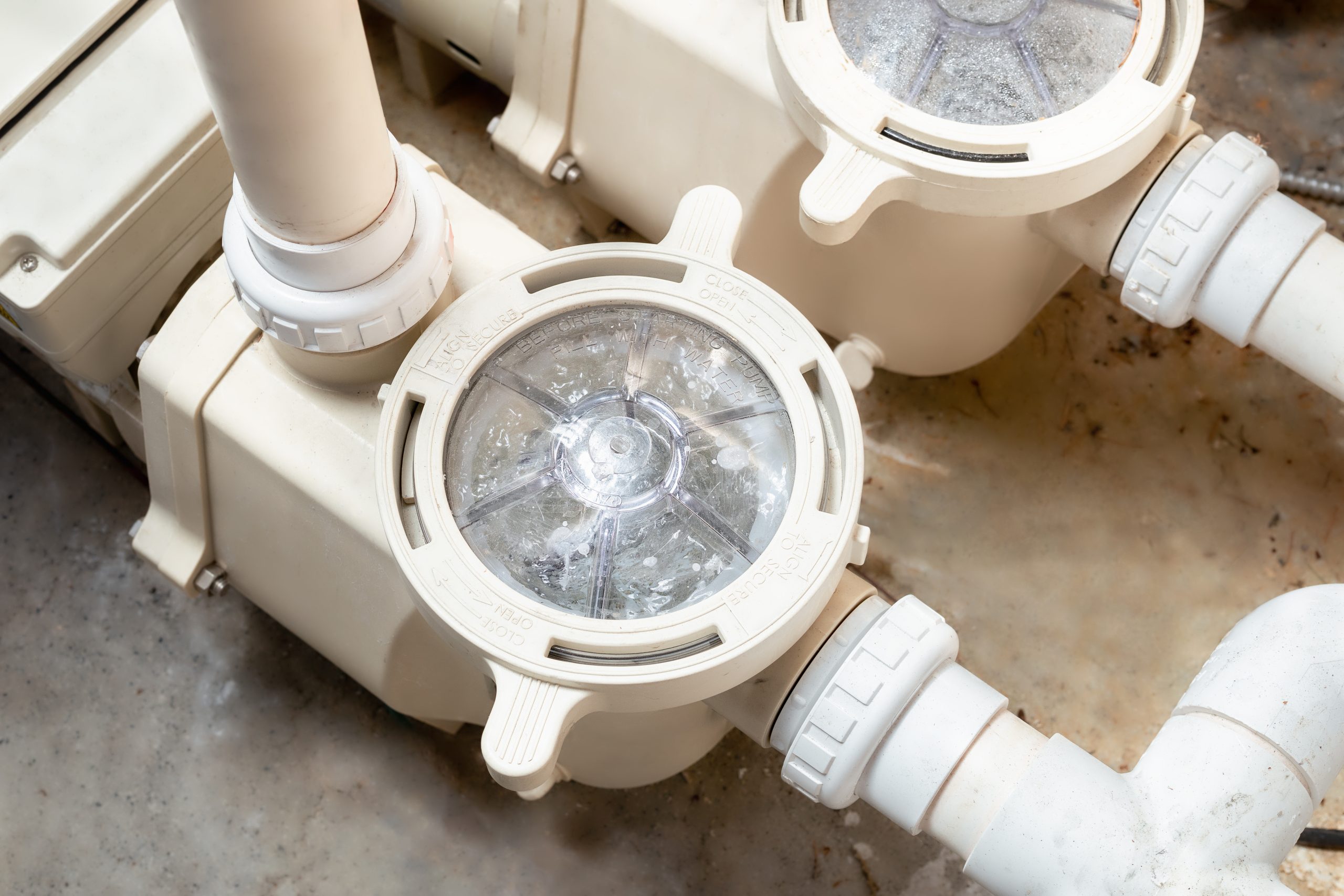 Pool pump and filter system components for above ground pool maintenance