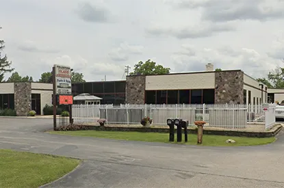Home Fieldstone Glass, Pool & Spas storefront featuring pool supplies, hot tubs, and spa installation services
